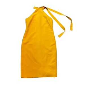 Eva Mendes for New York & Company size 8 yellow dress w/ tie at neck